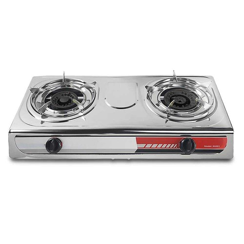 24,000 BTU Propane Gas Stove-Top Double Burner for Camping, Tailgating, Cooktop