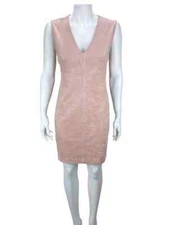 BCBG MAXAZRIA Women's Malina Faux Suede Sheath Dress Blush Size S