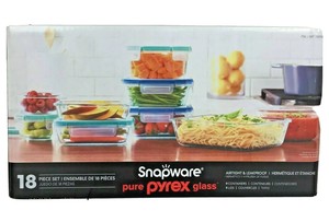 Snapware Pyrex 18-piece Glass Food Storage Set Airtight Leak Proof OPEN BOX 625273025286 | eBay