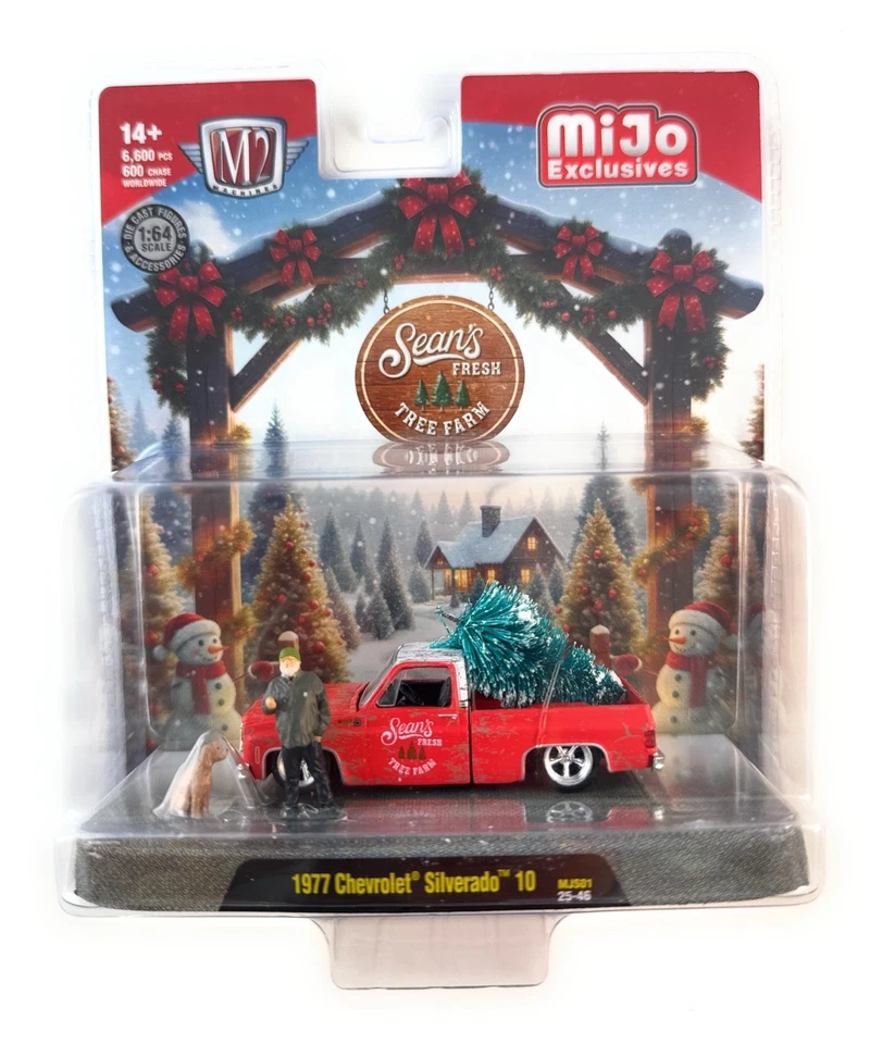 M2 1:64 Diorama Sean’s Fresh Tree Farm 1977 Chevrolet Silverado 10 w/ Sean & Dog - Image 2 of 4