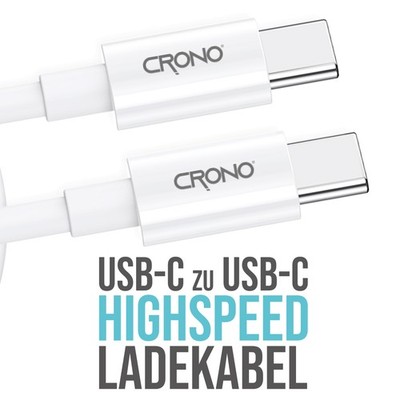 CRONO USB C zu USB C Kabel PD 100 W 2m Schnellladekabel für Apple Samsung 