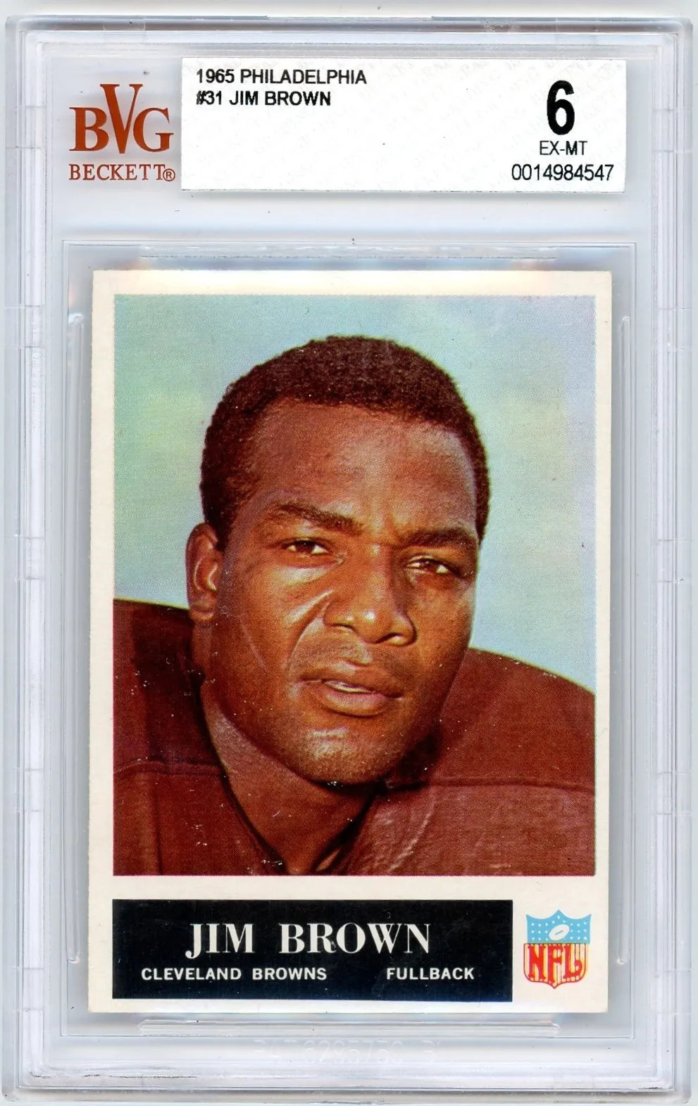 1965 Philadelphia Jim Brown #31 BVG 6
