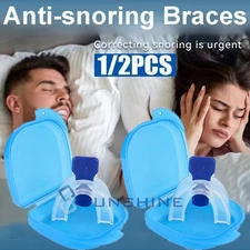 Anti Snoring Sleep Aid Device Silicone Tongue Mouthpiece Snore Stopper With Case
