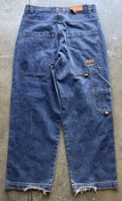 Vintage Solo Semore Jeans Baggy Y2K Logo Embroidered Wide Size 36