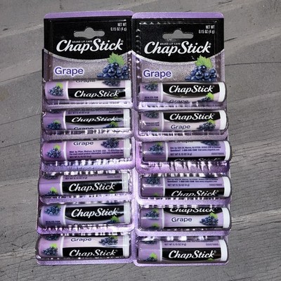 Chapstick Stick Grape Flavored Lip Care Balm Paraben Free 12 Pack -FREE SHIPPING