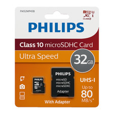 New Philips 32GB Micro SD Memory Card Ultra Speed Class 10 Sdhc SD Adapter SDXC