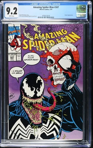 Amazing Spider-Man #347 Marvel Comics 1991 Venom Erik Larsen Key Cover - CGC 9.2