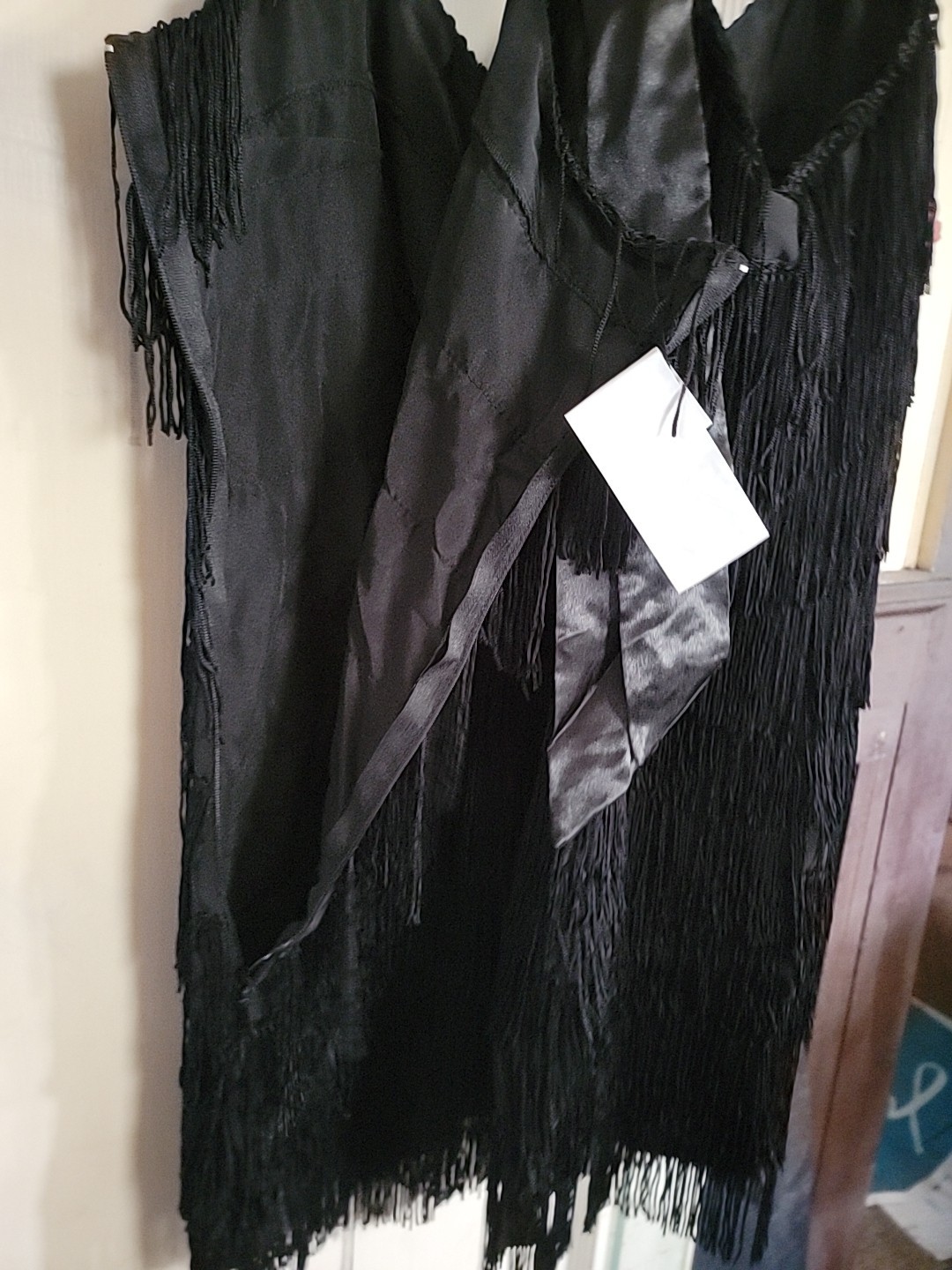 3pc Set Fringe Feather Band 1920s Halloween Costume Dress Sz M/L Pearl Necklace