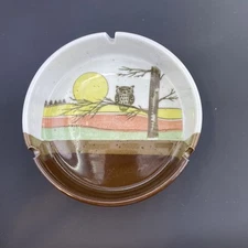 Vintage  1960's/1970's  Ceramic Ashtray w/Owl