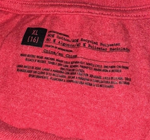 “Love Is Love” Juniors XL (16) Cotton/Polyester Short Sleeve Red T-Shirt - Picture 2 of 5