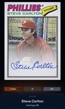 26 Topps Bunt DIGITAL Heritage Blue Ink Real One Signature ICONIC Steve Carlton