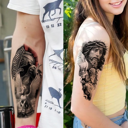 Tatuajes Religiosos Temporales, Ángeles, Jesús, María, Pegatinas, Jesús Temporal T... - Imagen 6 de 6