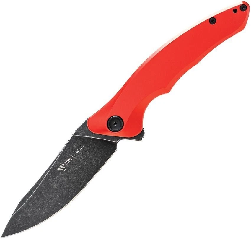 Cuchillo Plegable Steel Will Spica Rojo 3.5" 154CM Linerlock Lavado a Piedra - F44-05 Foto 2 de 2