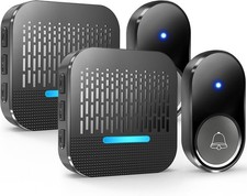 Wireless Door Bell Plug in 1000ft Cordless Waterproof 2 Button and 2 Receivers