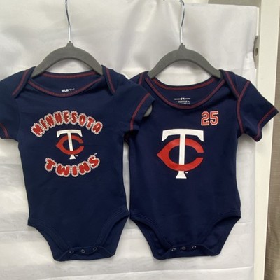 Team Athletics Minnesota Twins Buxton #25 Bodysuit Set 0/3M Navy