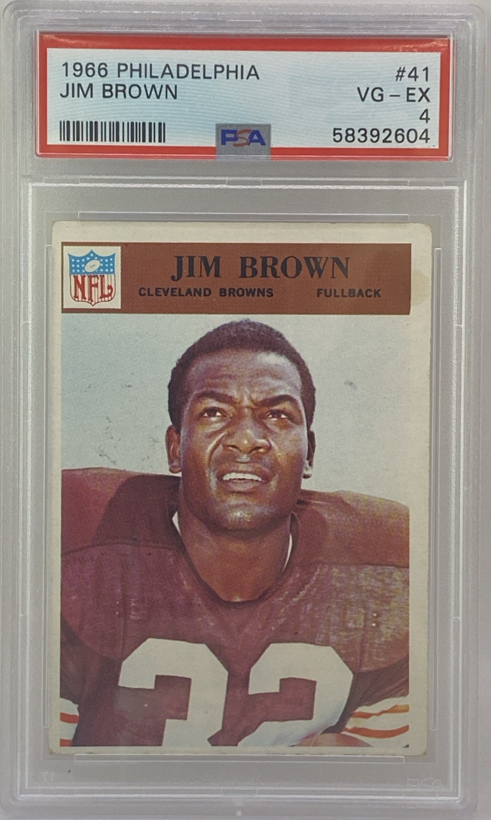 1966 Philadelphia #41 Jim Brown PSA 4 VG-EX CLEVELAND BROWNS GRADED CARD HOF