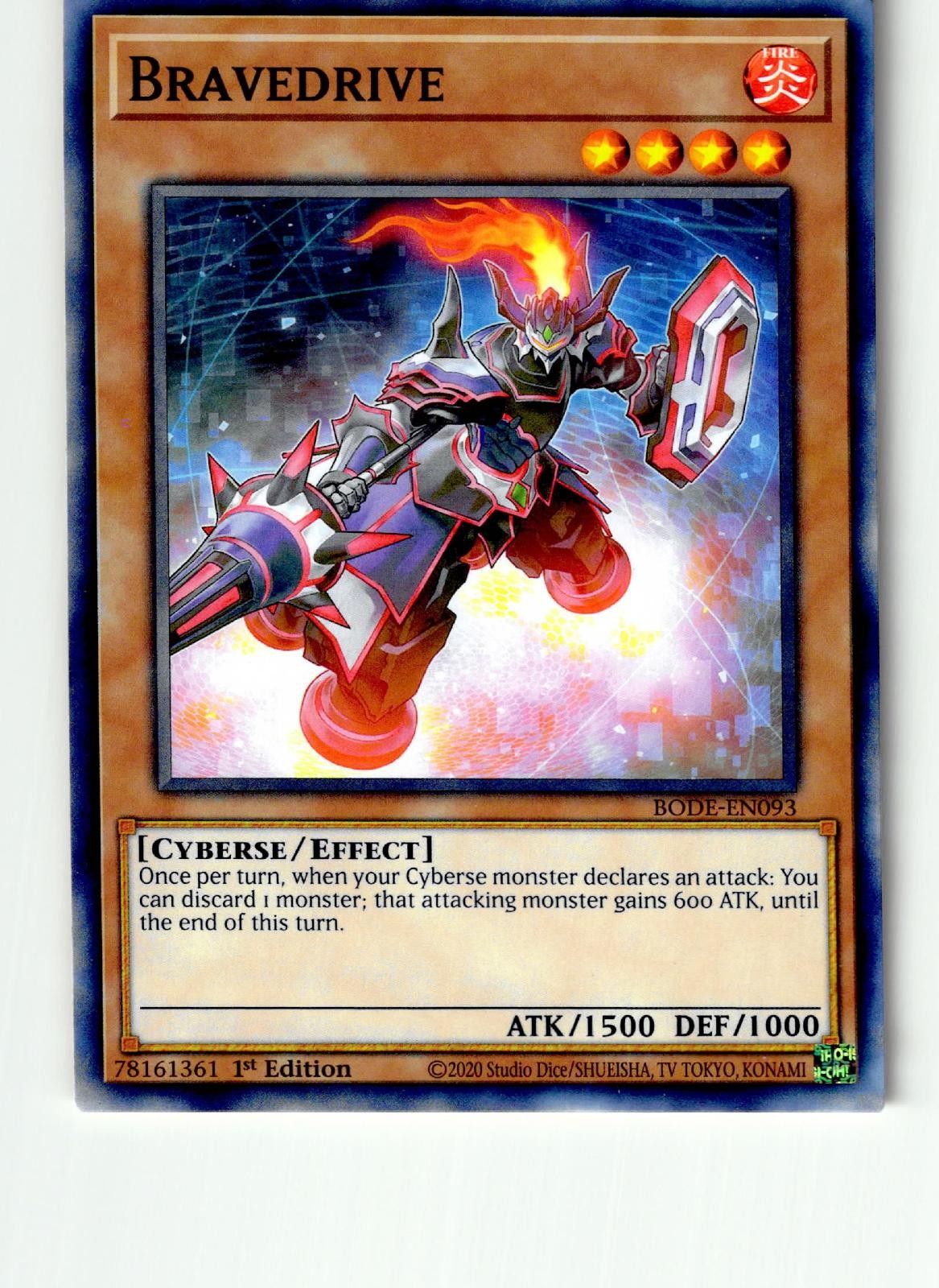 Set Of 3 Bravedrive BODE-EN093 Burst of Destiny Yu-Gi-Oh 1st Edition LP