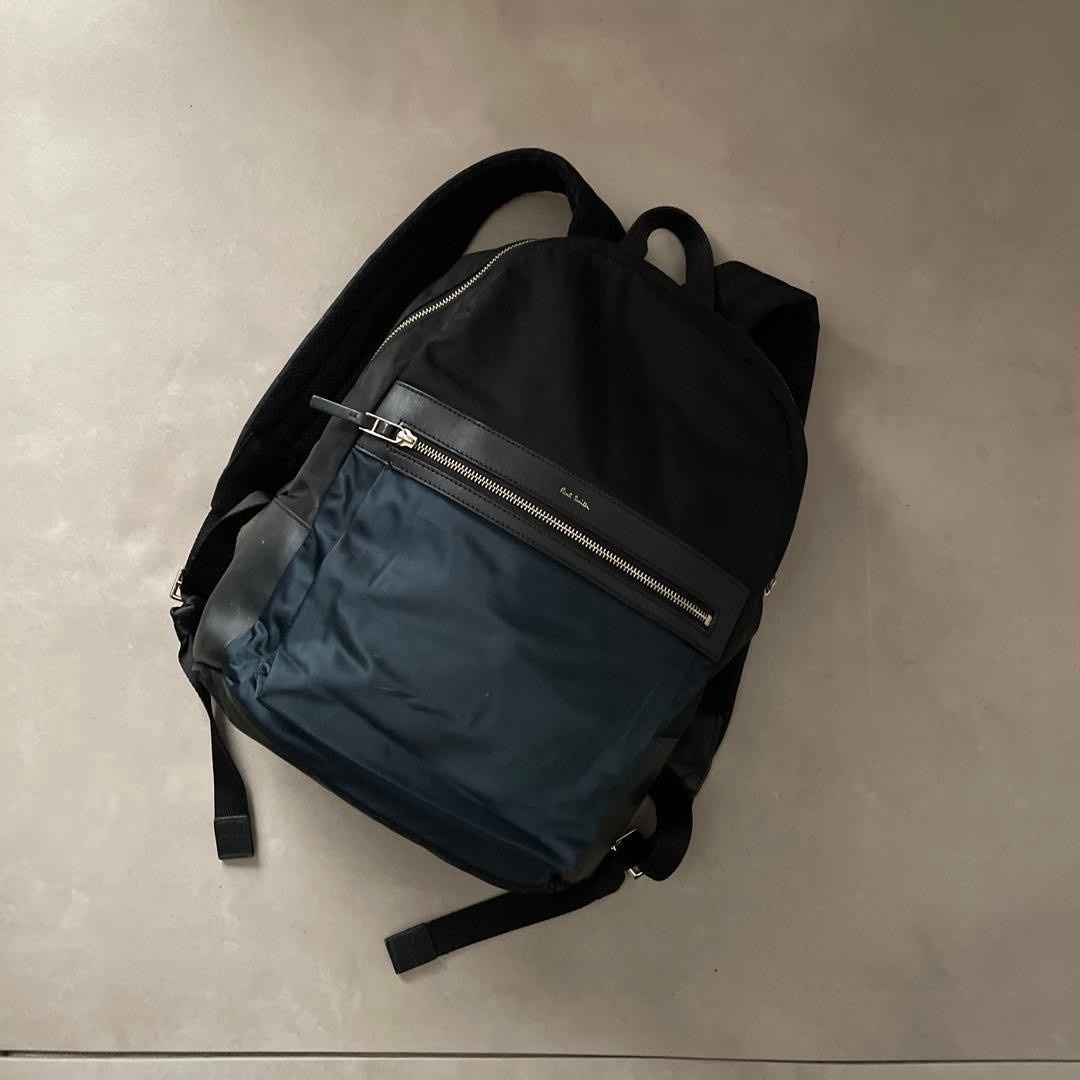 Paul Smith Nylon Leather Backpack Bicolor Black Navy Women's Bags – Popular Bran