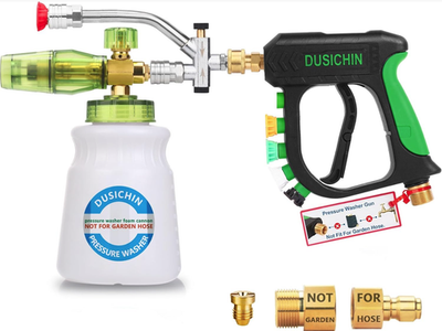 #ad Pressure Washer Foam Cannon Kit w Gun Dual Connector amp; 5 Nozzle Tips 1 4″ Quick $66.66