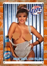 Miller Lite Beer Metal Sign –Samantha Fox Bar Pub Wall Decor Poster Sign Read De
