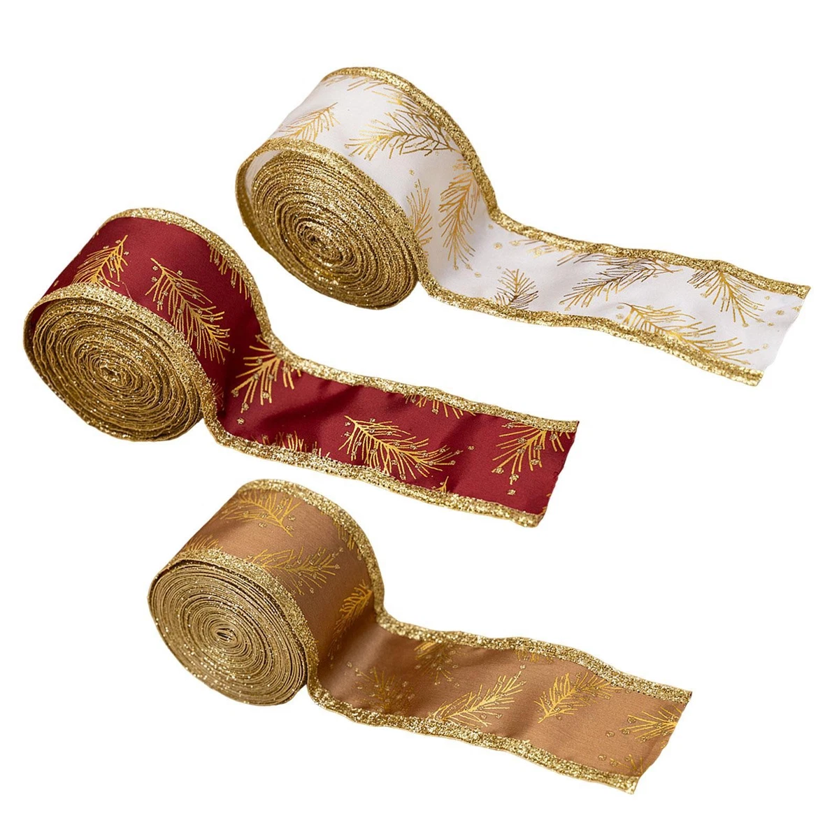 Nastro Decorativo Natalizio A Strisce Bianco E Rosso - 5 Cm Di Larghezza, 5 Iarde (circa 4.5 M), Poliestere
