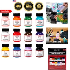 Acrylic Leather Paint Kit 12 Colors For Shoes Furniture Canvas Crafts