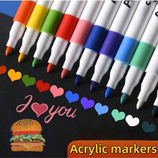 Acrylic Paint Marker Pens Permanent Colorful Art Paper Drawing Painting Markers