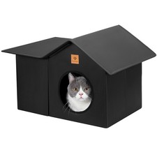 Outdoor Cat House, Weatherproof  Insulated Cat Houses for Outdoor Cats with ...
