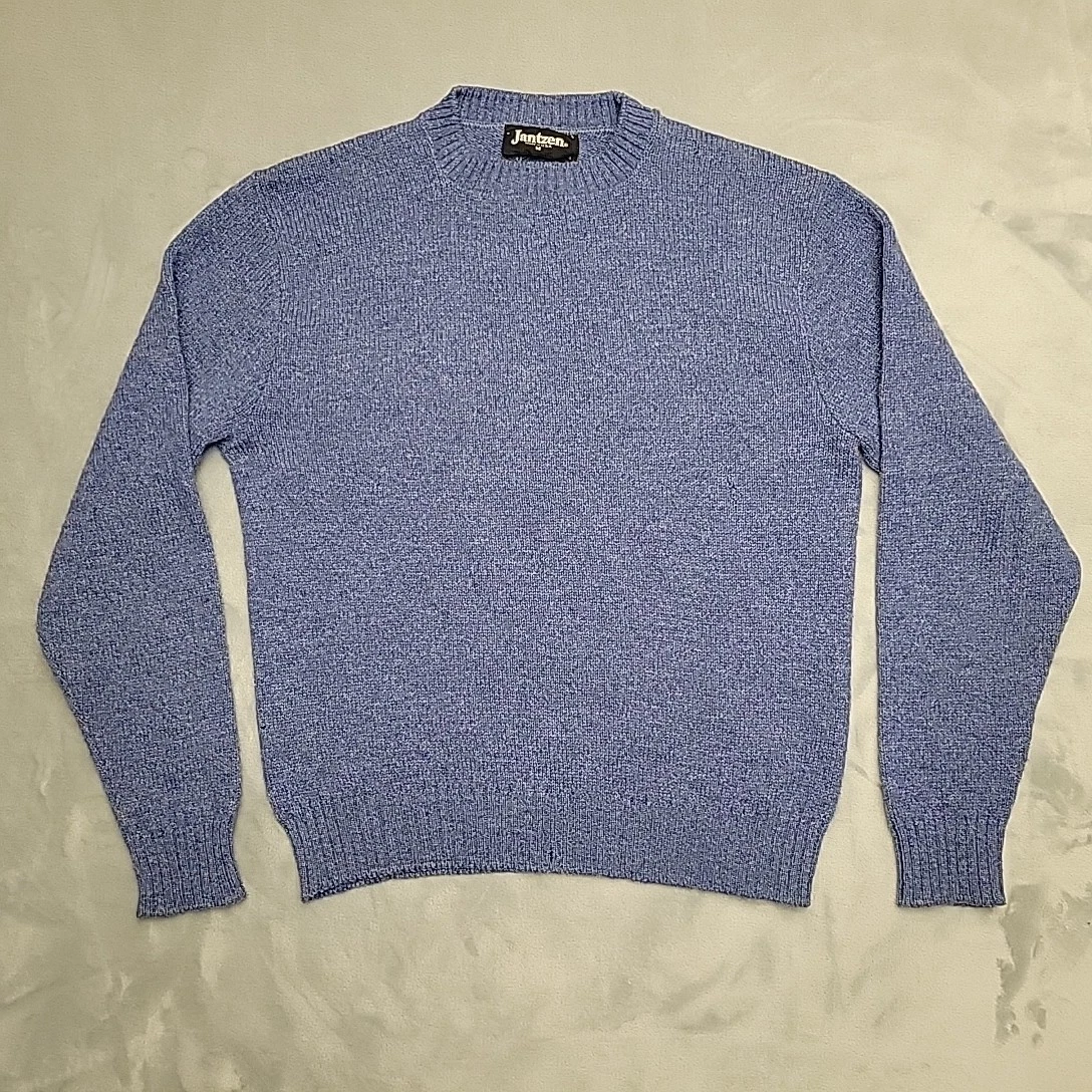 Pull Vintage Jantzen Homme – Taille S – Imprimé Nordique – Manches Longues – USA – Acrylique