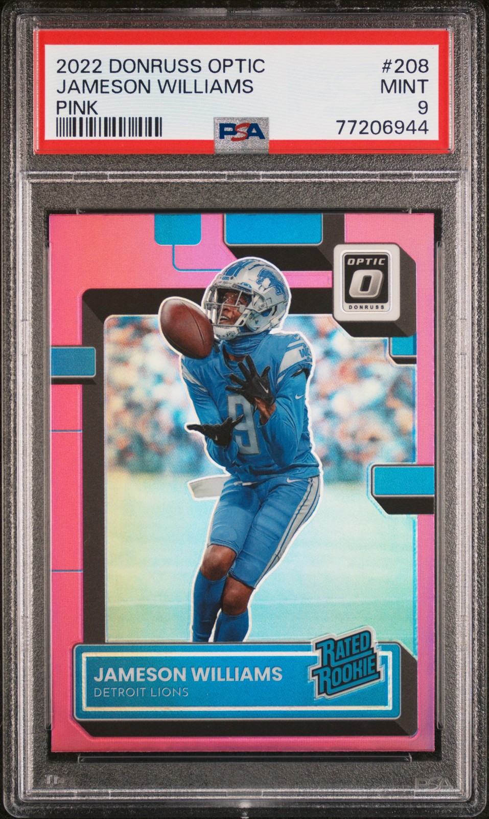 2022 Panini Donruss Optic #208 Jameson Williams Pink PSA 9