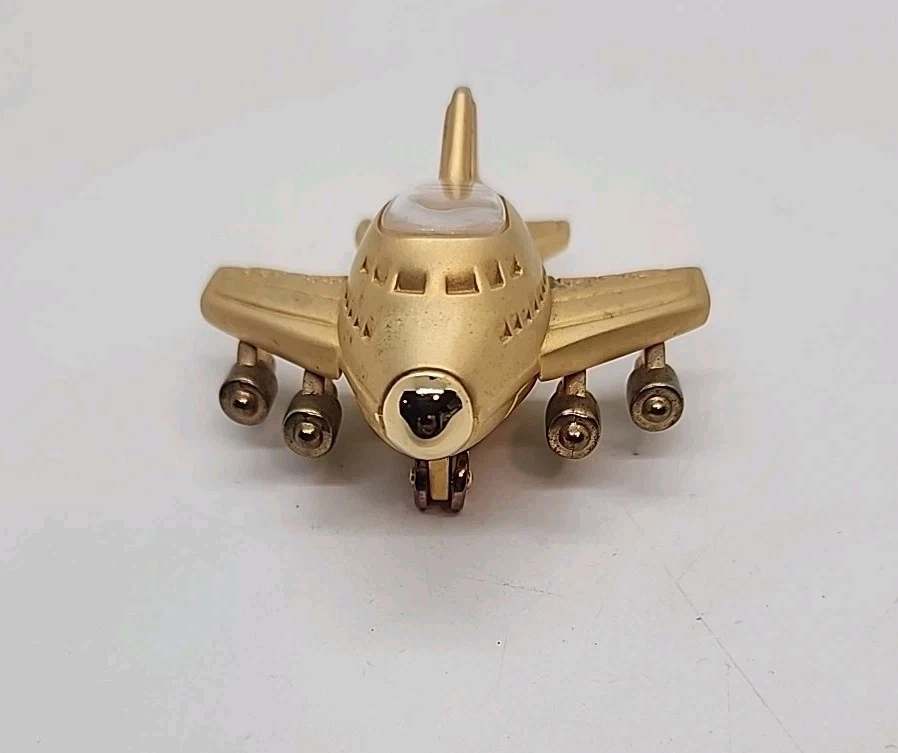 Reloj de Escritorio Wm Widdop Pequeño Novedad Color Dorado Avión.Necesita Baterías Foto 2 de 4