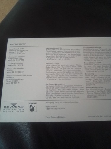 Wolfgang Petry -Originalautogramm- - Bild 2 von 2