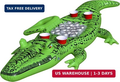 GoFloats GoPong Giant Party Gator Floating Alligator with Cooler and Cup Holders