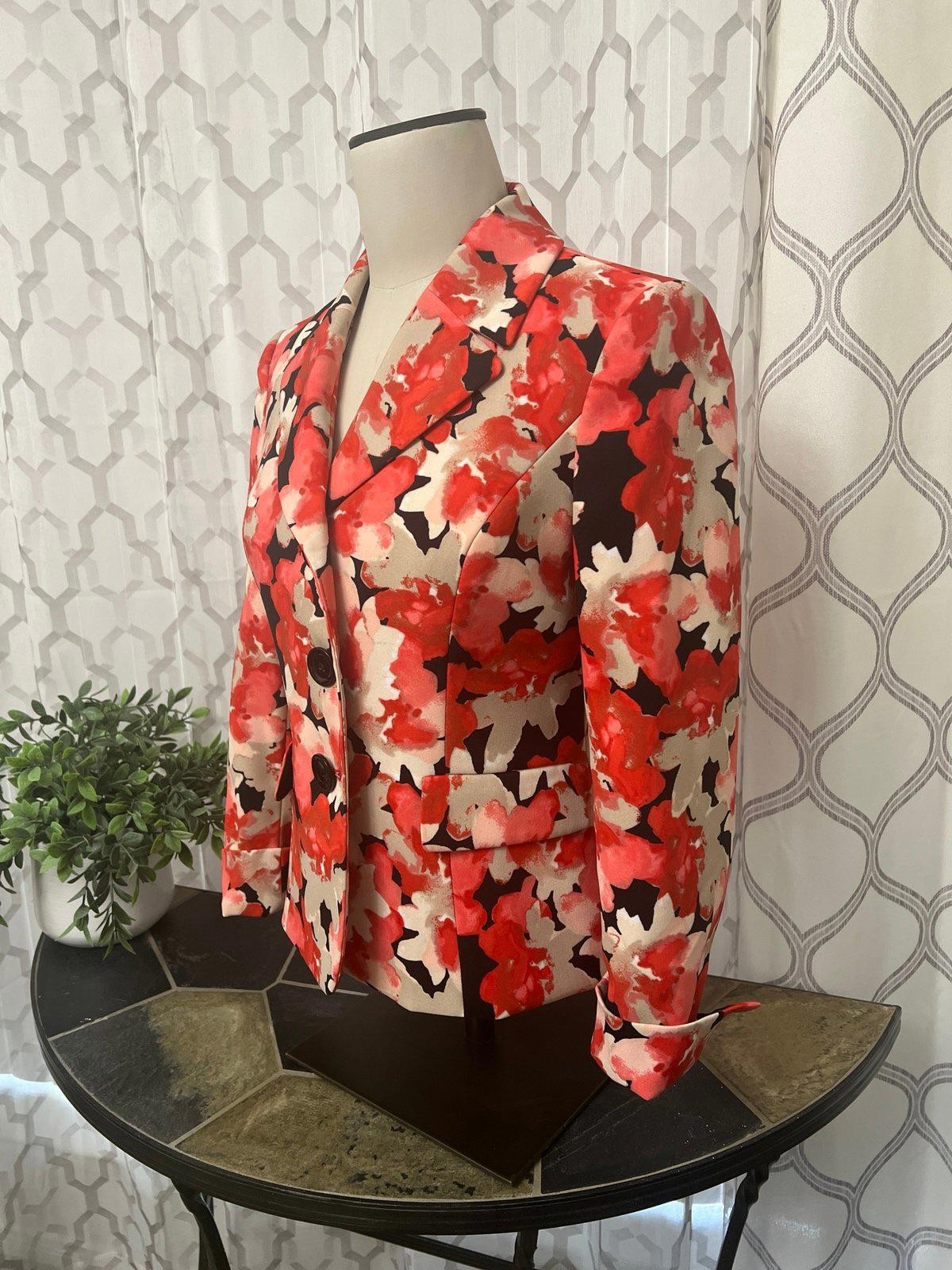 Le Suit Floral Blazer Petite Size 2P