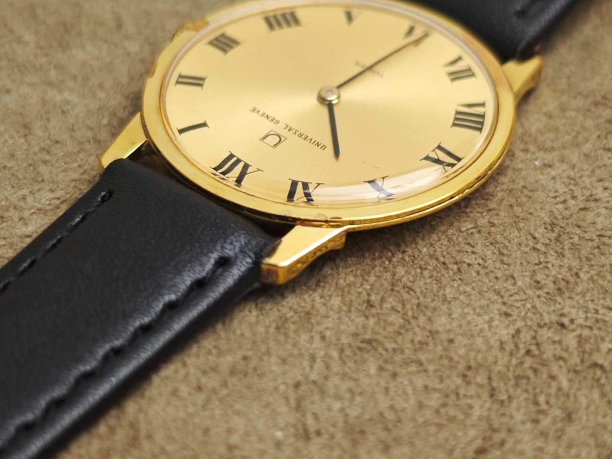 Rare! Universal Geneve TURLER 542101/15 Gold Roman Dial Manual