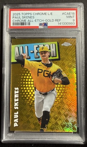 2025 Topps Chrome Logofractor Edition Gold Refractor #CAE18 Paul Skenes PSA 9