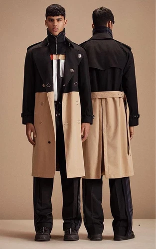Burberry trench coat bicolore passerella taglia 46 uomo #EC AGA