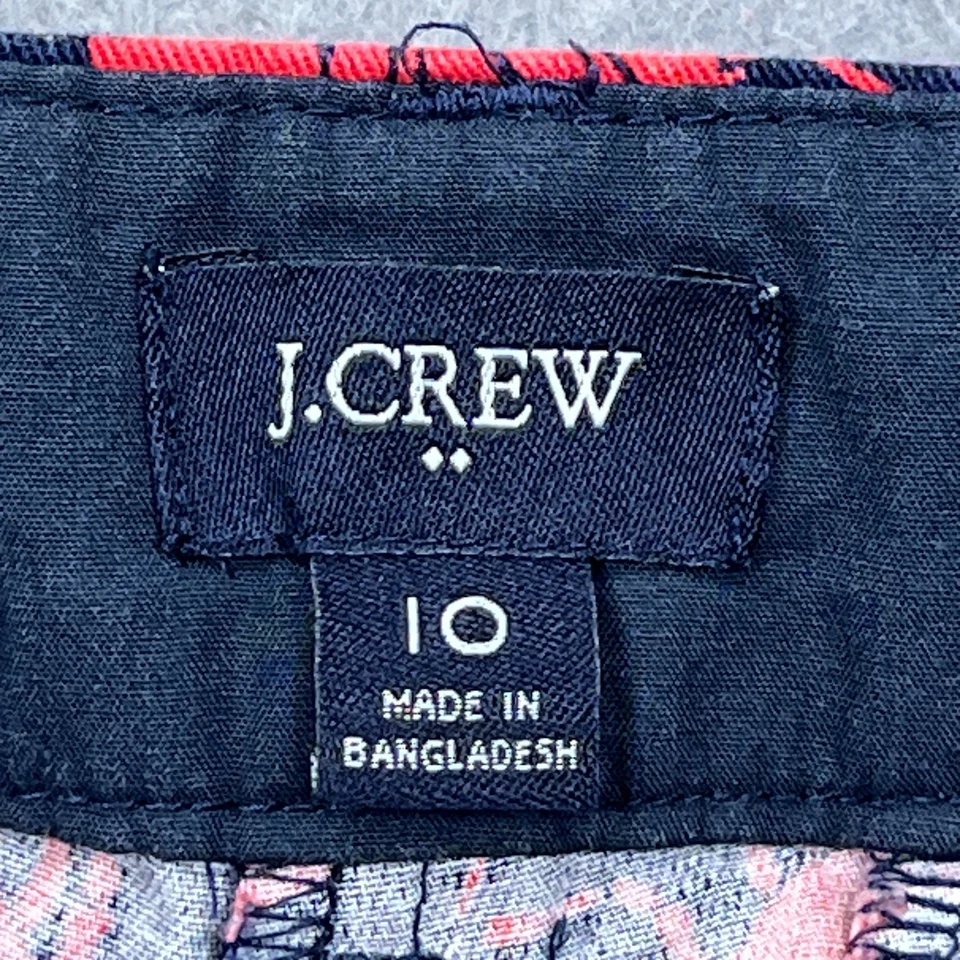 Pantalones Cortos Chinos Clásicos J Crew Lobster Para Mujer 10 Estampado Azul/Rojo Playa 5" Entrepierna Foto 3 de 4