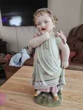 Vintage Porcelain Bisque Girl Figurine Piano ...