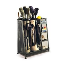 Suncast Metal Complete Golf Bag Organizer for Garage w/ Shelves  Bin 2 Pack 