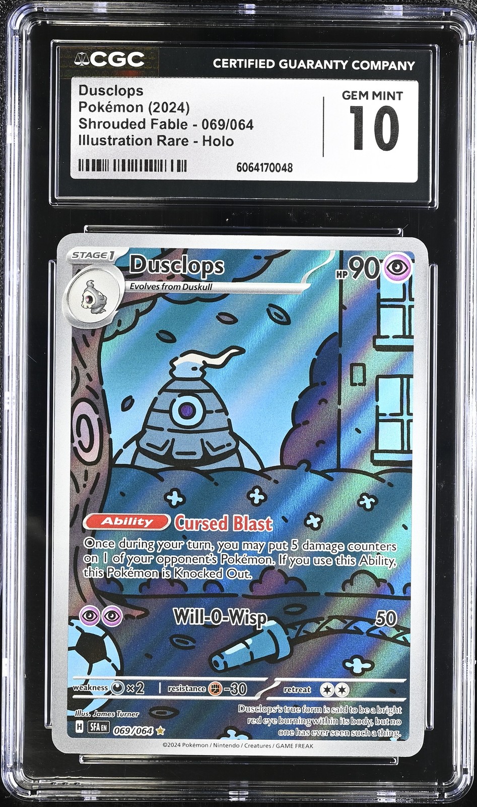 CGC 10 Dusclops 069/064 Shrouded Fable Illustration Rare Holo Pokemon Card
