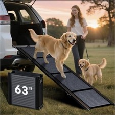 Lightweight Folding Dog Ramp - 63  Long  250LBS Load Capacity, Ideal for Travel