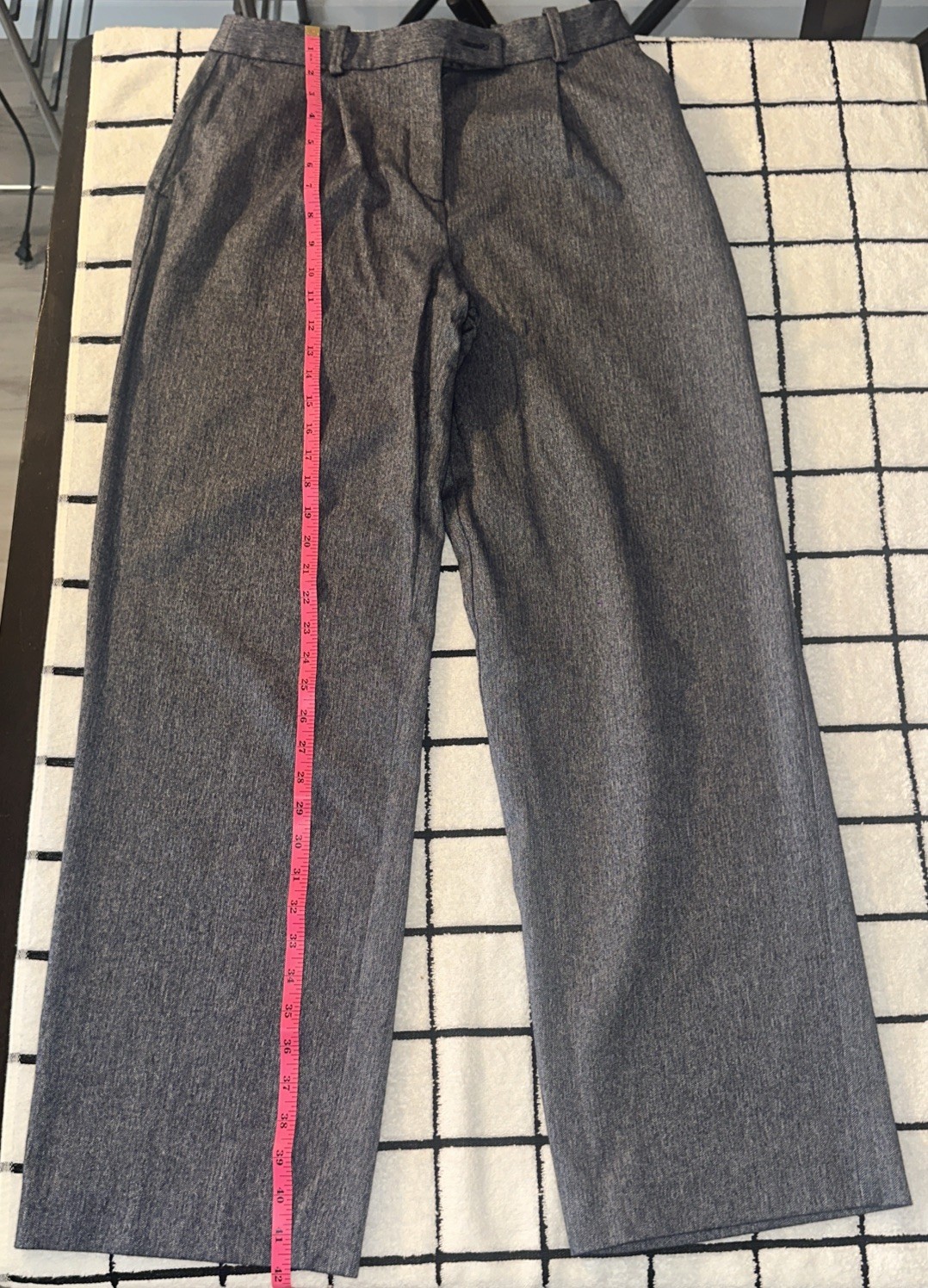 Zara Basic Grey Herringbone Flat Front Straight L… - image 3