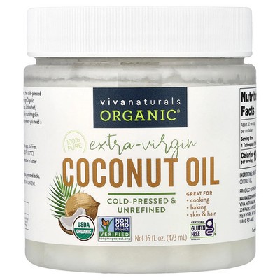 Organic , Extra-Virgin Coconut Oil, 16 fl oz (473 ml)