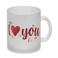 I Love You Glas Tasse Mit Herz Motiv