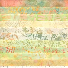 Lot 10 Fat Quarters Pastel Muted Tones Batik Lunn Fabric FQ Pack 100 Cotton