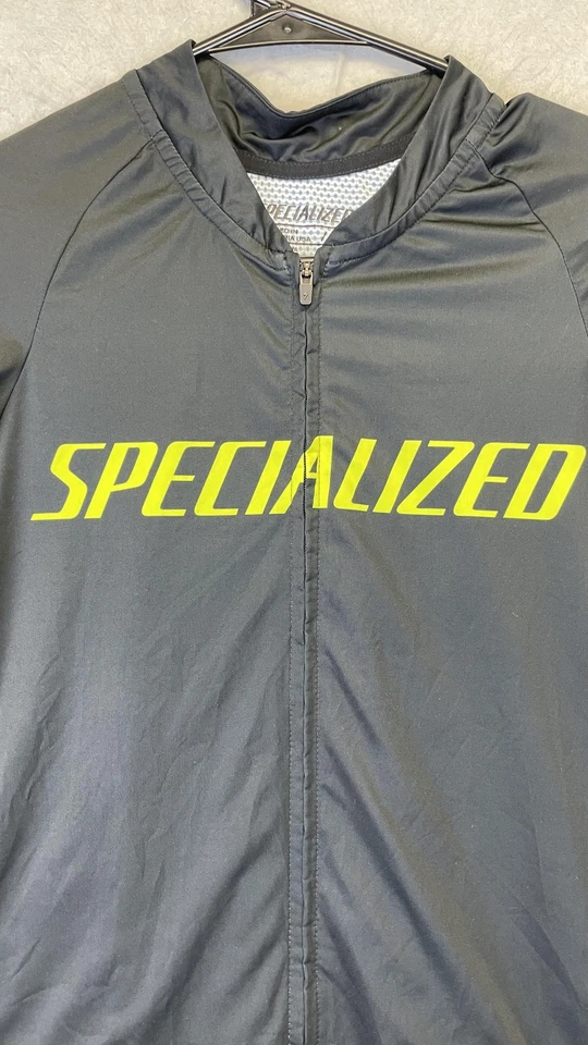 Camiseta deportiva de ciclismo Specialized SL para hombre mediana amarilla neón cremallera completa manga corta Foto 2 de 4