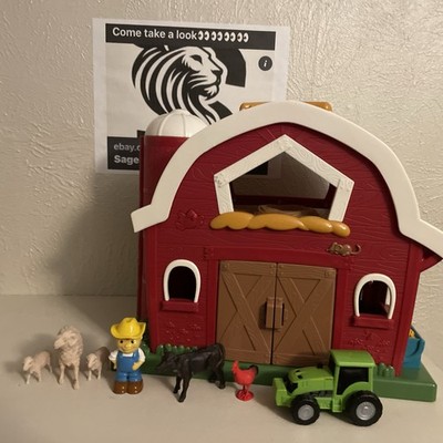 Battat Big Red Barn Animal Farm Playset pretend Learning Farm Folds Open 