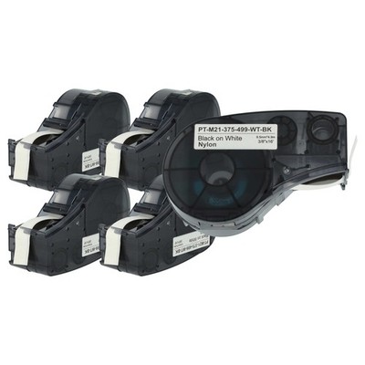 5x Schriftband Ersatz für Brady M21-375-499 Schwarz/Weiß 9,53mm 4,88m