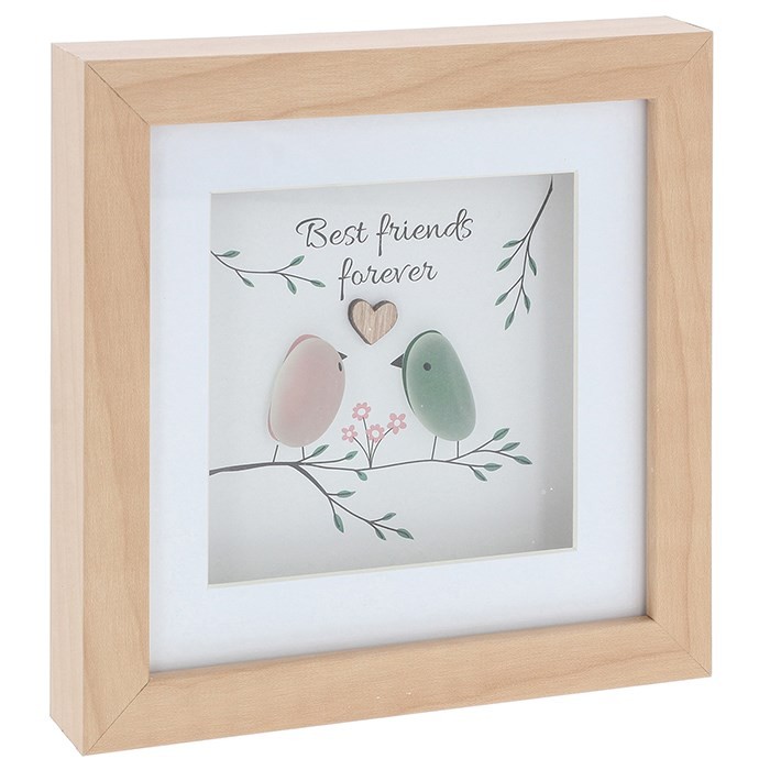 Pebble Glass Square Plaque - Best Friend